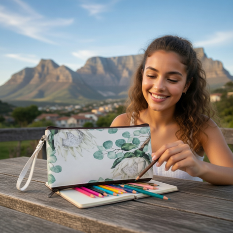 Protea Pencil Bag - White