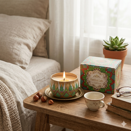 Artisan Soy Wax Scented Tin Candle - Hazelnut Latte