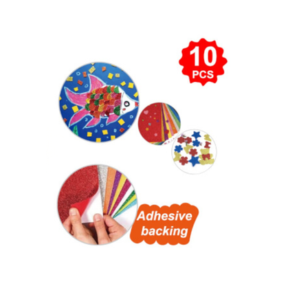 Motarro Eva Sponge A4 10 Pieces - Dark Pink Glitter