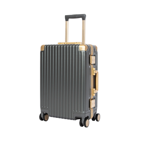 Classic Aluminum Frame Travel Suitcase - 22 inch - Grey