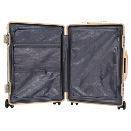 Classic Aluminum Frame Travel Suitcase - 20" - Grey
