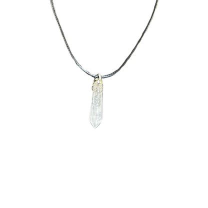 Earth Stone Collection - Ice Drop Quartz Crystal Stone Necklace