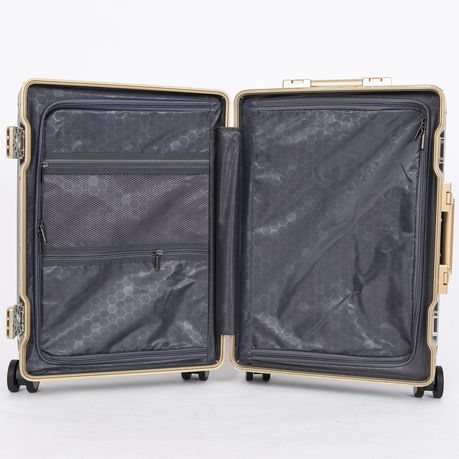 Classic Aluminum Frame Travel Suitcase - Black - 26'