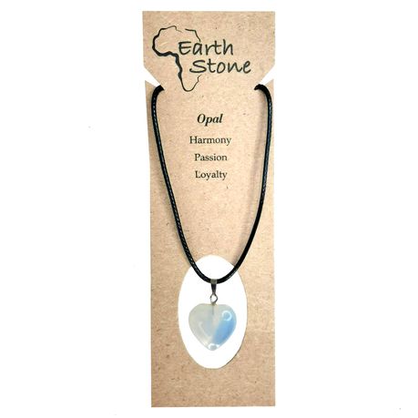 Earth Stone Collection - Heart Opal Stone Necklace