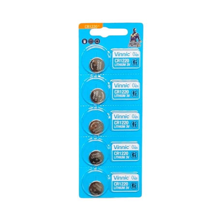 Vinnic CR1220 Lithium Coin Cell Battery 3V - 5 Pack