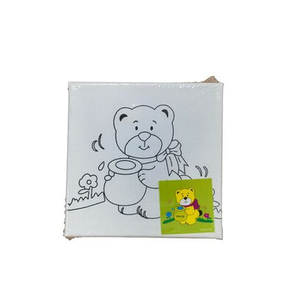 Keep Smiling Printed Canvas with Paint - 14.5 × 14.5 cm - Giraffe