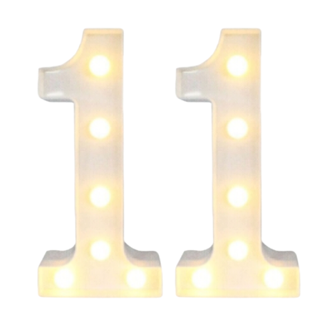 Motarro Led Numbers Light 22cm - 2 Pack - White Number 5