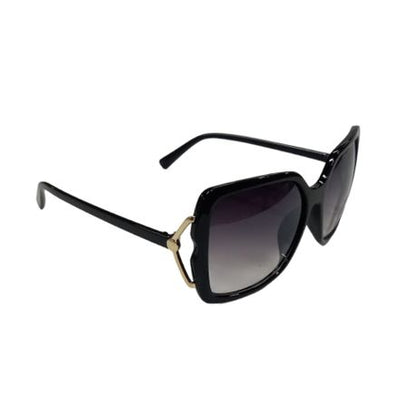 Solar X Oversized Sunglasses with Gradient Lens UV400 - Black