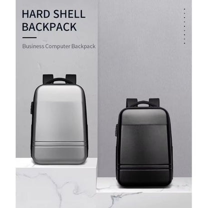 Hard Shell Large Capacity Business Travel Backpack - Grey