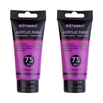 Acrylic Fluorescent Paint 75ml - 2 Pack - Orange