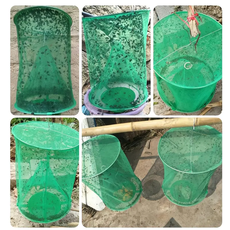 Reusable Reinforced Mesh Hanging Trap Foldable Fly Cage