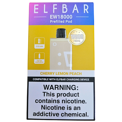 Elf Bar 18000 Puffs Rechargeable Pod 50mg - Cherry Lemon Peach - 3 Pack