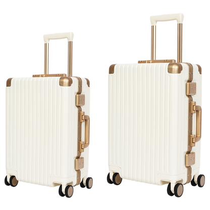 Classic Aluminum Frame Travel Suitcase - 20" and 26" - Grey