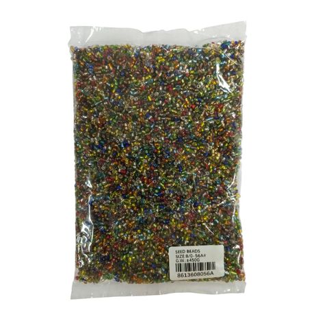 Seed Beads - +- 450 Gram Packs - Large Colorful
