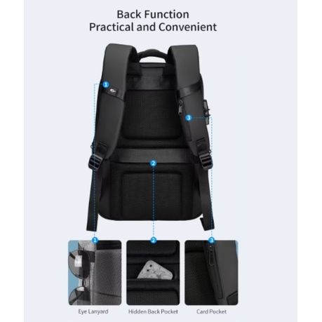 Hard Shell Large Capacity Business Travel Backpack - Black