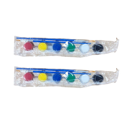 Paint 6 Colour W/Brush Set - 2 Pack