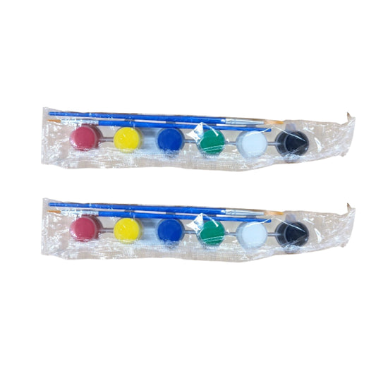Paint 6 Colour W/Brush Set - 2 Pack