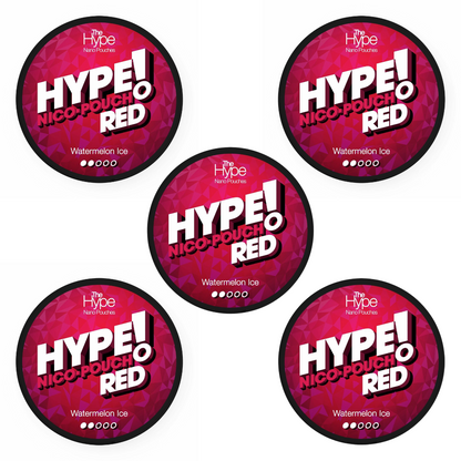 Hype Nicotine Pouches - 15 Nano Pouches 8mg - 5 Pack - Watermelon Ice