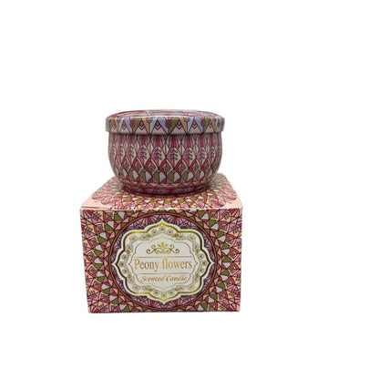 Artisan Soy Wax Scented Tin Candle - Peony Flowers