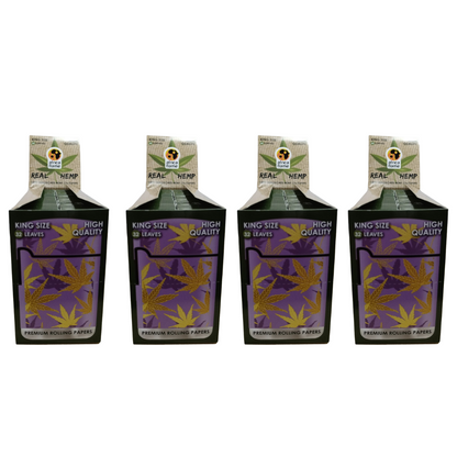 Africa Flame 100% Hemp Rolling Paper - 50 Booklets - Lilac - 4 Pack