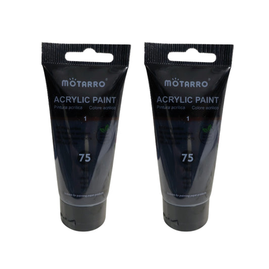 Motarro Acrylic Paint 75ml - 2 Pack - Black