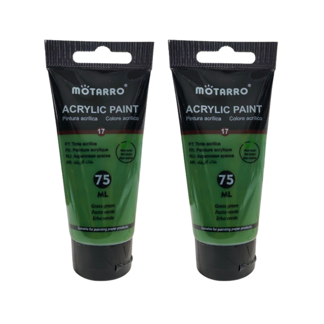 Motarro Acrylic Paint 75ml - 2 Pack - Grass Green