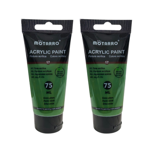 Motarro Acrylic Paint 75ml - 2 Pack - Grass Green