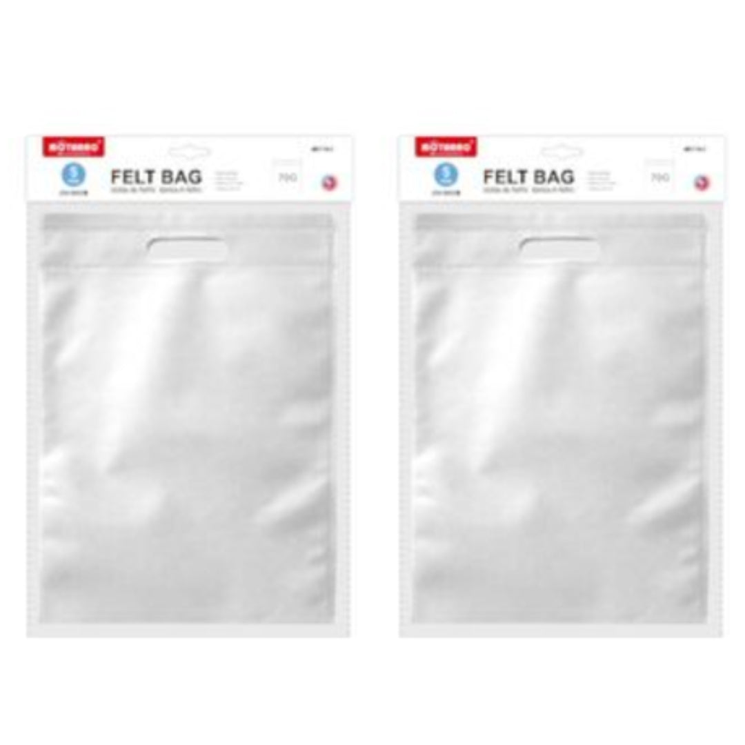 Motarro Felt Bag 25x30cm 70g 5PCS - 2 Pack - White