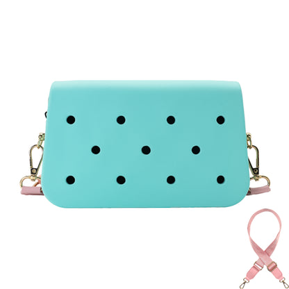 Coco EVA Croc Crossbody Bag - Lightweight Waterproof Shoulder Bag - Pastel Blue
