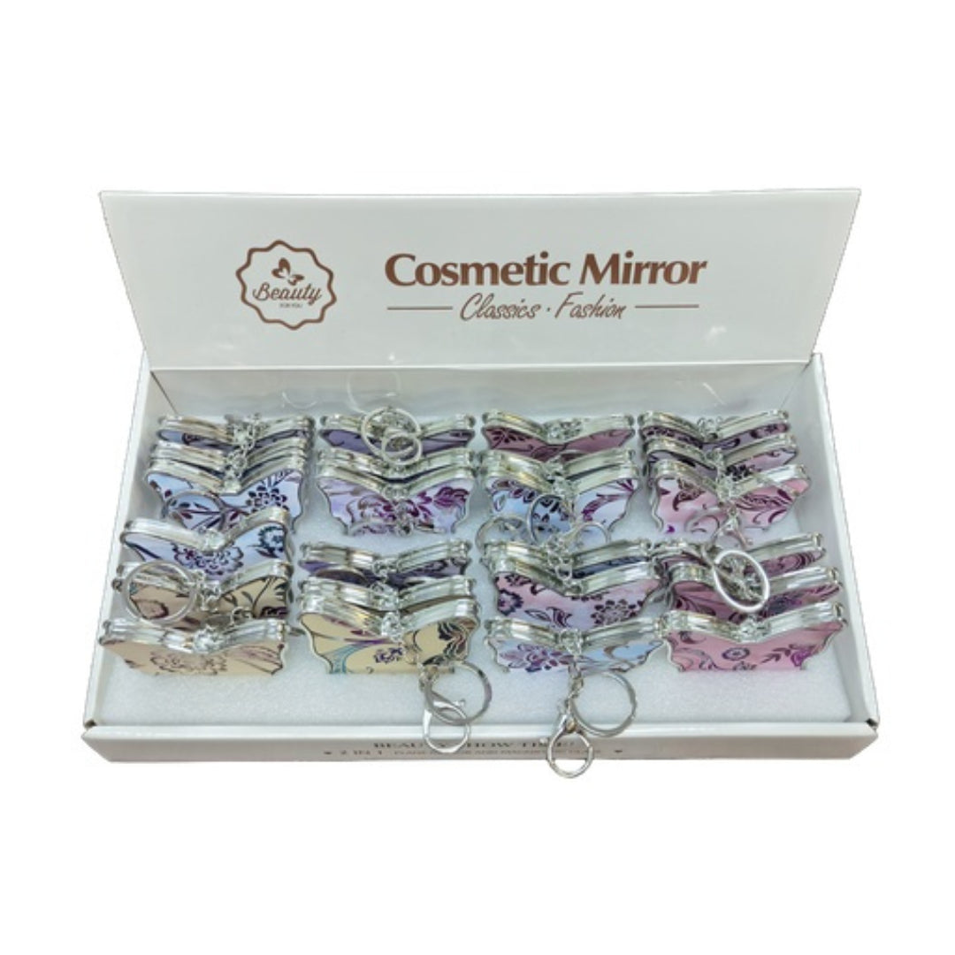 Cosmetic Mirror Butterfly Shape - 24 Pack