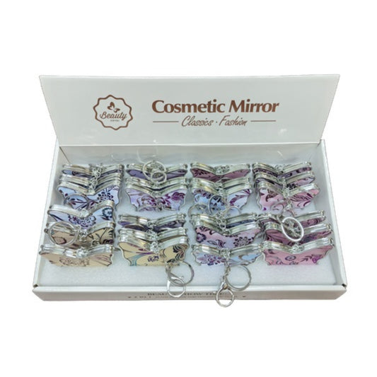 Cosmetic Mirror Butterfly Shape - 24 Pack
