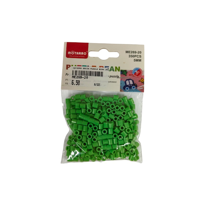 Motarro - Apple Green Puzzle Beans - 5mm ( 350 Pieces per Pack)