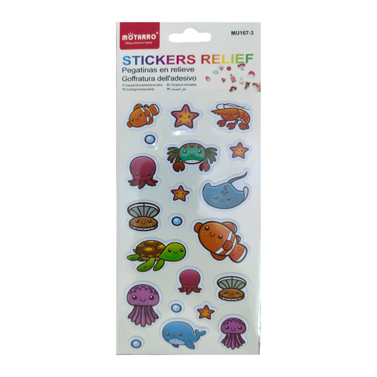 Motarro Stickers Relief 1 Sheet - Sea Life