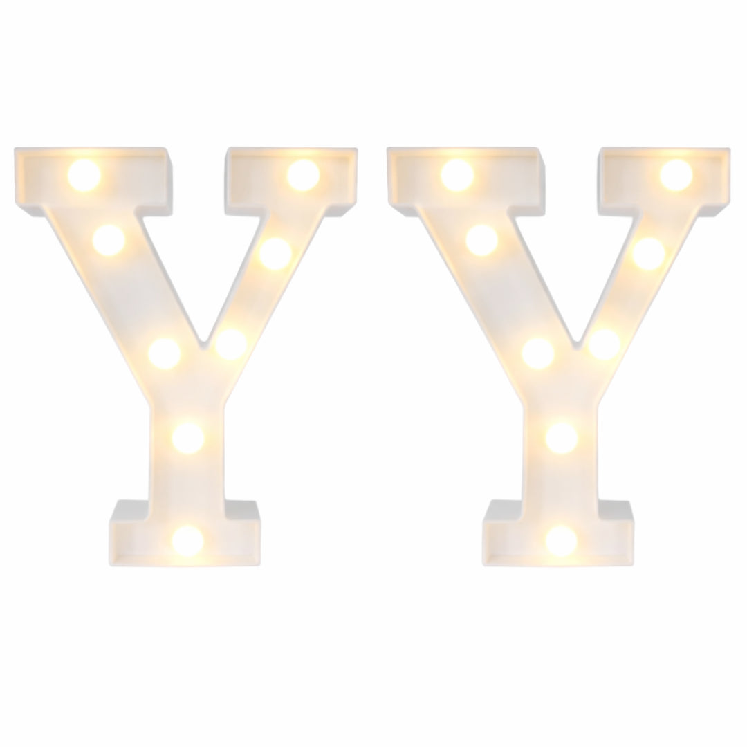 Motarro Led Letter Light 22cm - 2 Pack - White Letter Y