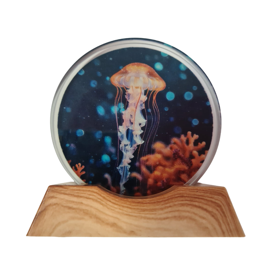 3D Creative Lamp - Jellyfish in Coral Illuminated Art Light