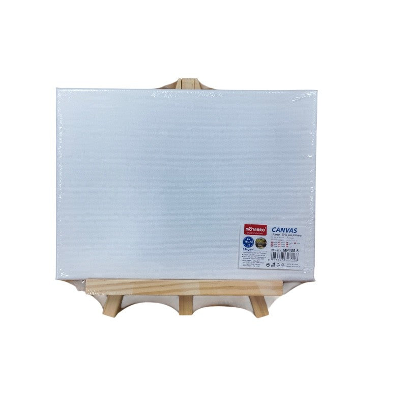 Motarro Wooden Tripod Easel with Rectangle Canvas - 18 × 24 cm