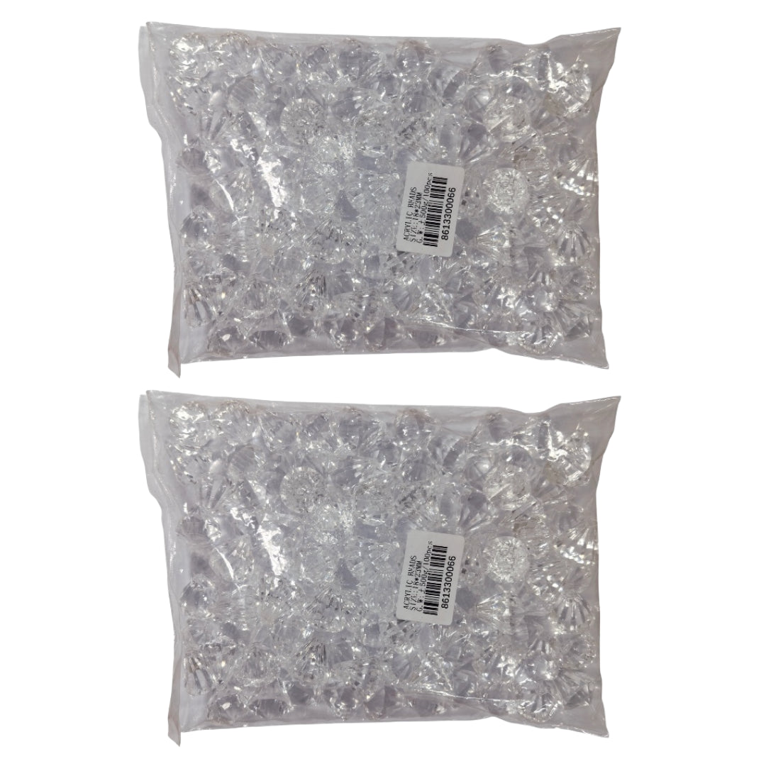 Acrylic Beads Diamond 18x23mm - 2 Pack