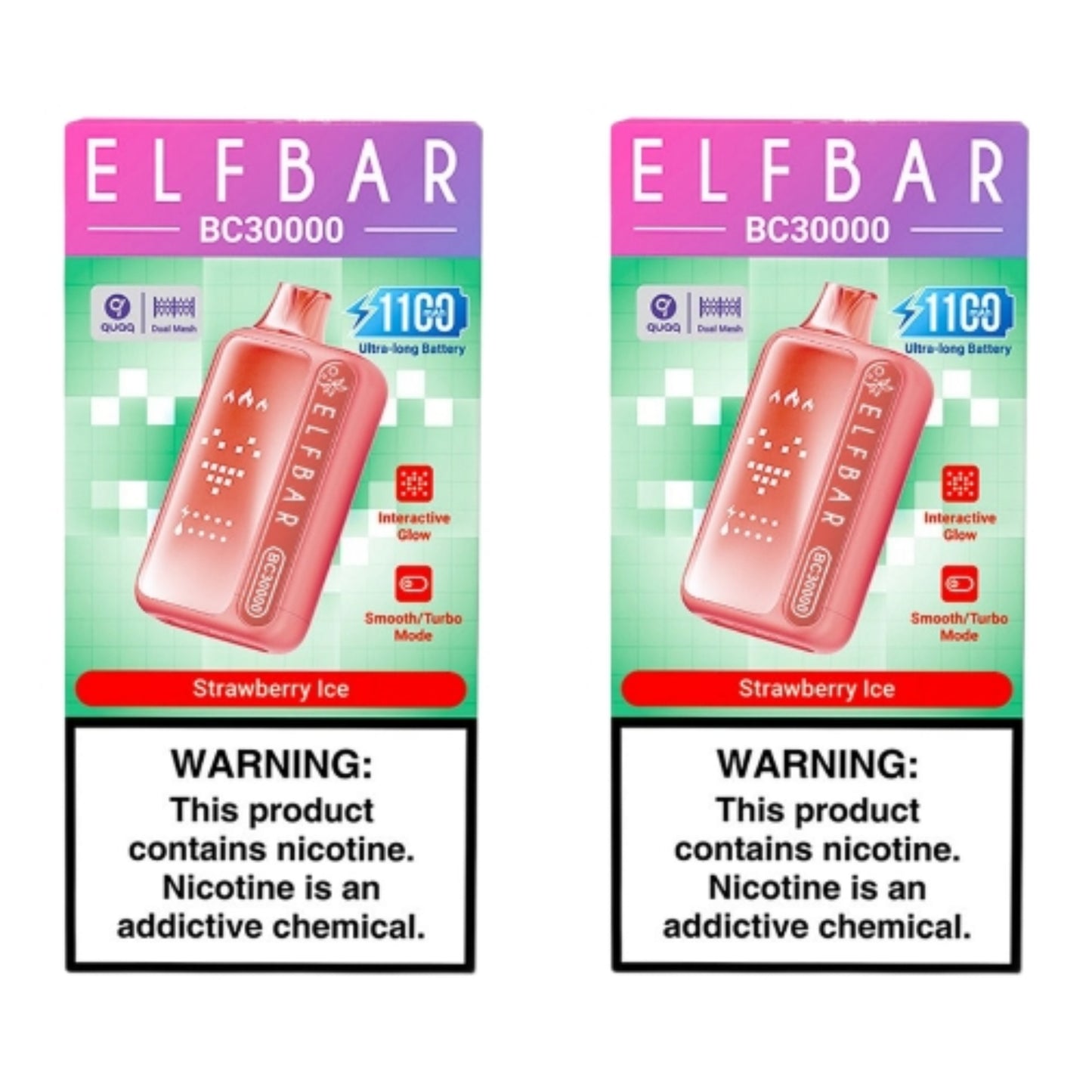 Elf Bar BC30000 Disposable Vape - Strawberry Ice (Pack of 2)