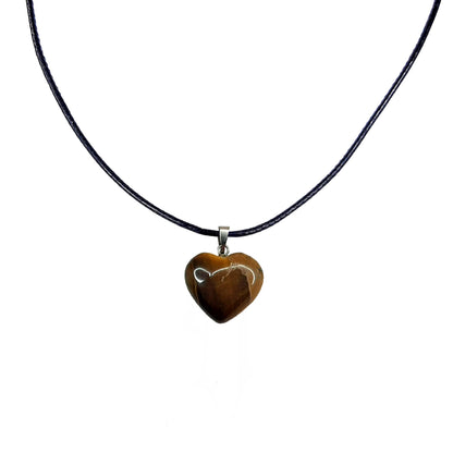 Earth Stone Collection - Heart Tiger's Eye Stone Necklace