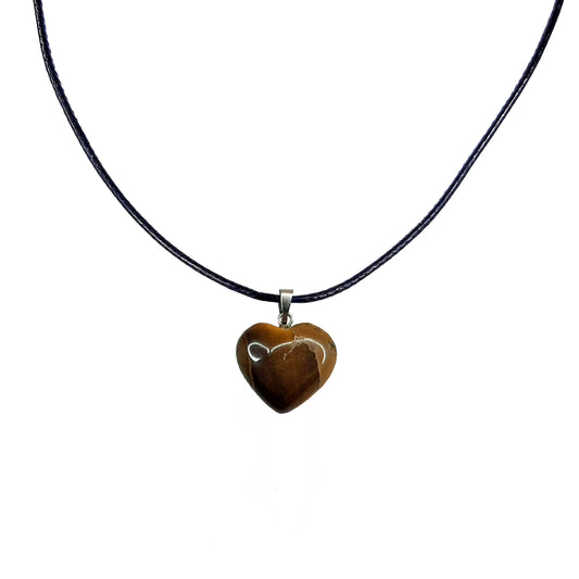 Earth Stone Collection - Heart Tiger's Eye Stone Necklace