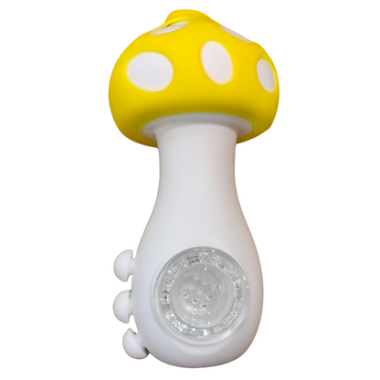 Silicone Rasta Pipe - Mushroom - Yellow