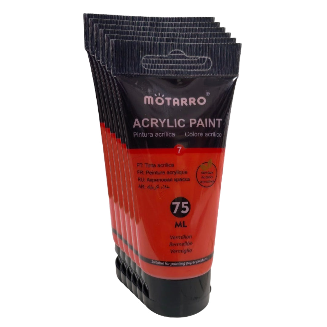 Motarro - Acrylic Paint - 75ml - 6 Pack - Vermilion