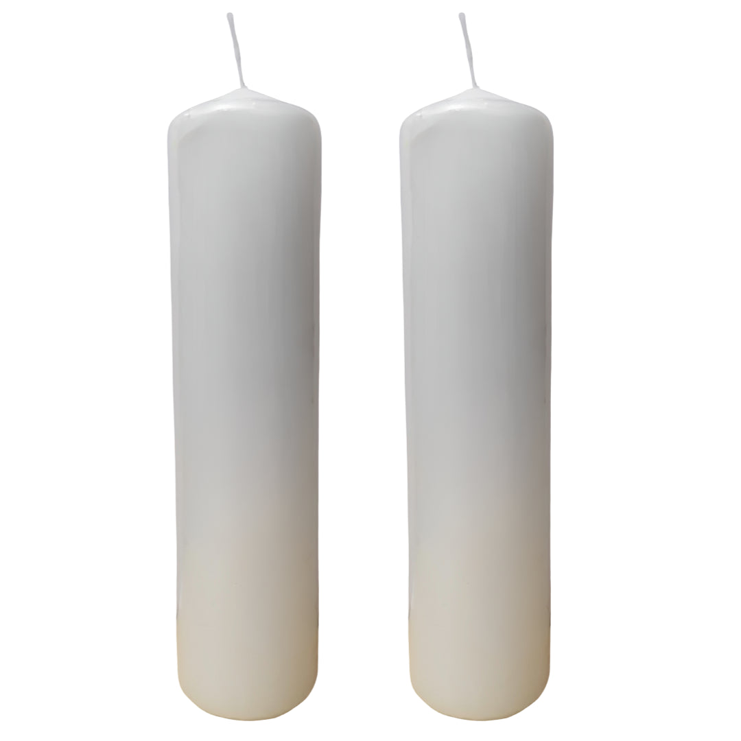 Candle Pillar - 2 Pack - White 5x20cm