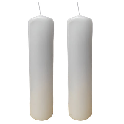 Candle Pillar - 2 Pack - White 5x20cm