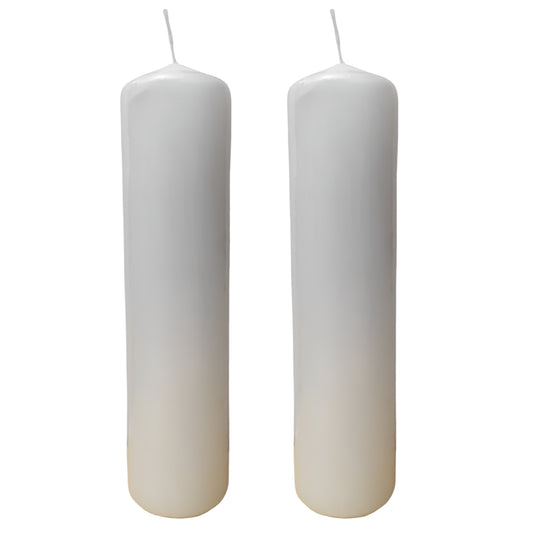 Candle Pillar - 2 Pack - White 5x20cm