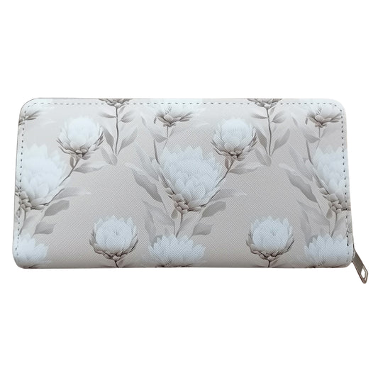 Protea Wallet - Antique White (Can Hold Cards) 10×19.5×2.5cm