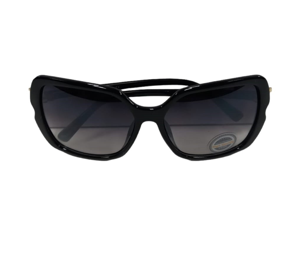 Solar X Oversized Sunglasses with Gradient Lens UV400 - Black
