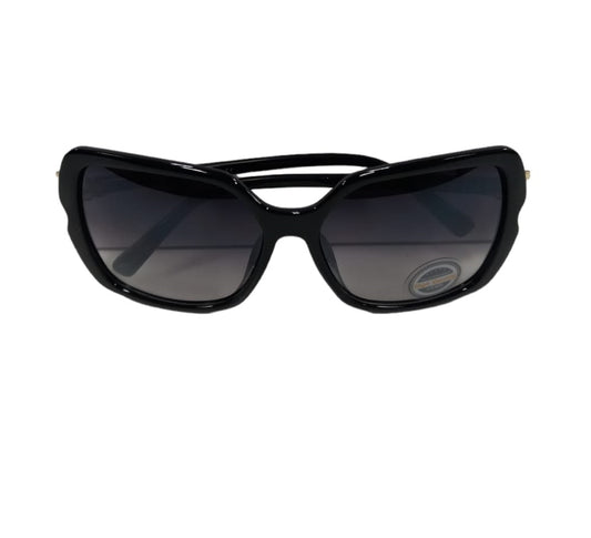 Solar X Oversized Sunglasses with Gradient Lens UV400 - Black