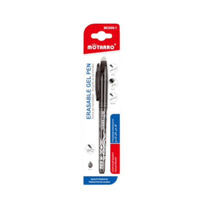 Motarro Erasable Gel Pen Black 0.7mm - With Cap