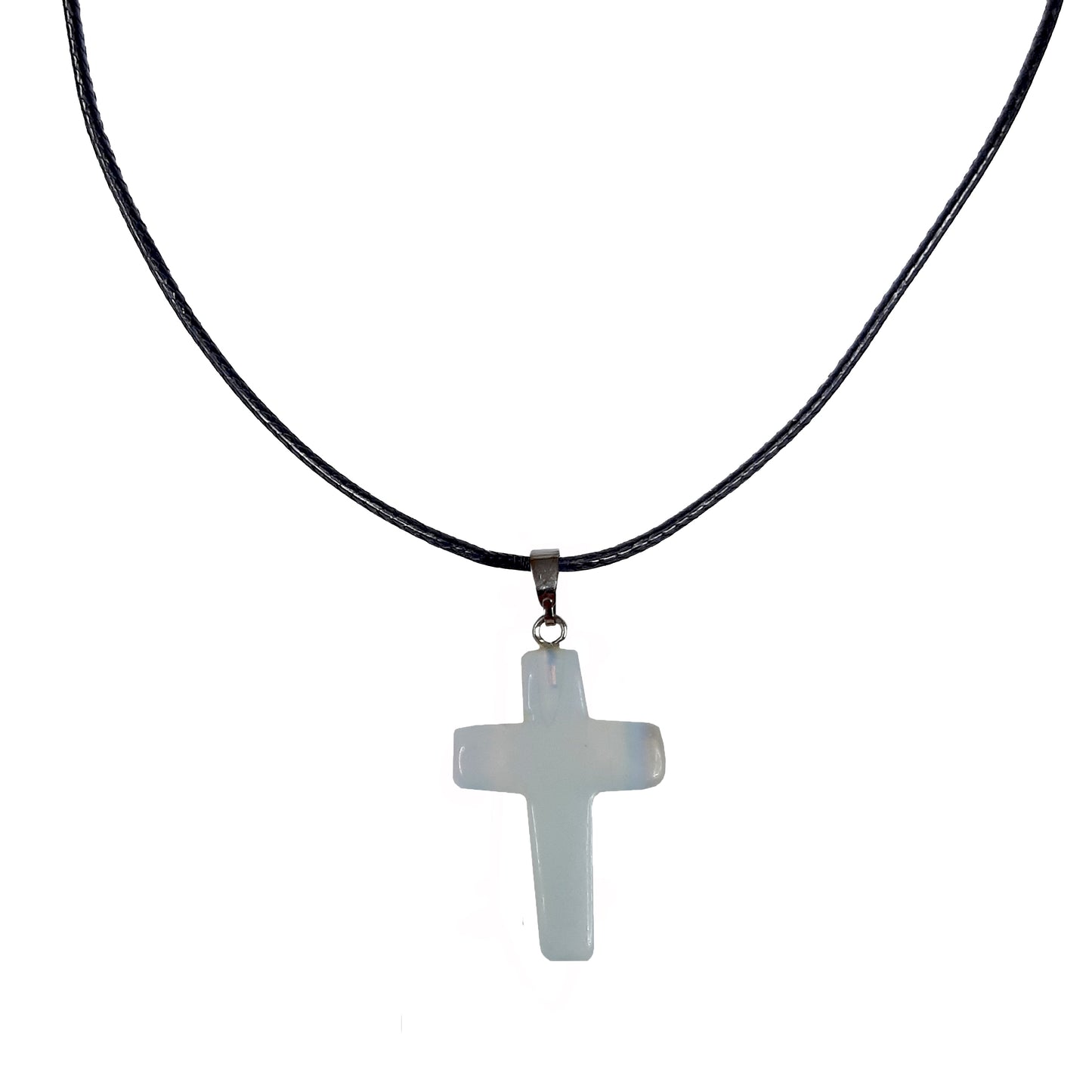 Earth Stone Collection - Cross Opal Stone Necklace